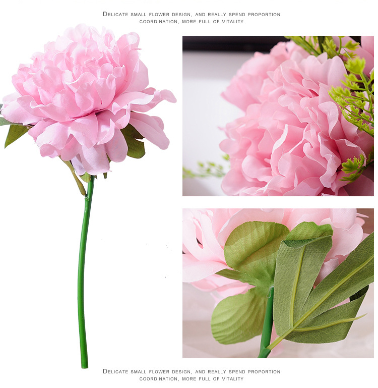 仿真人造假花 单只迷你牡丹花 四色可选 仿真植物人造花卉绢布花