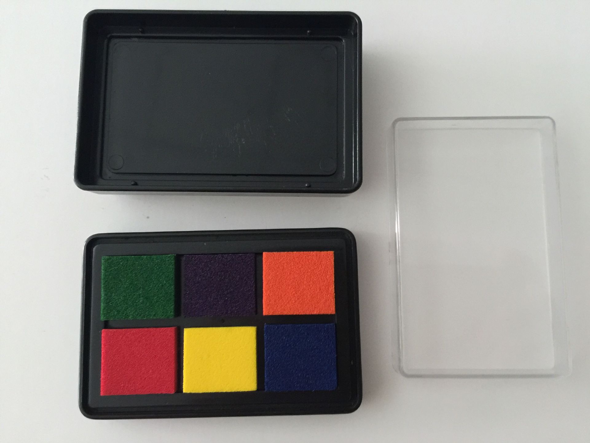 创意玩具彩色印台diy水性印油环保可水洗6色印台【多色印台】