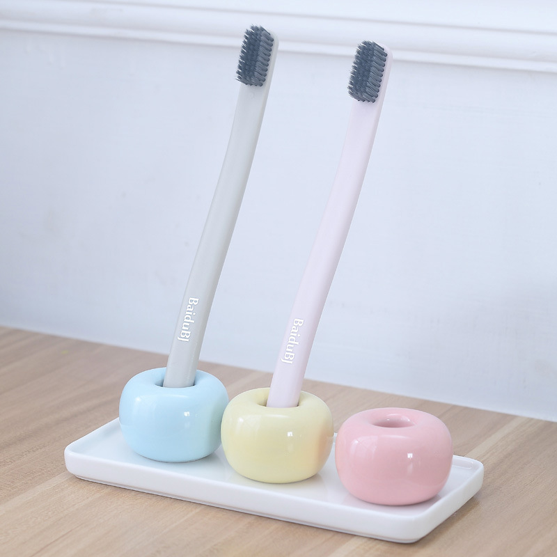 Toothbrush Rack with Rectangular White Porcelain Tray