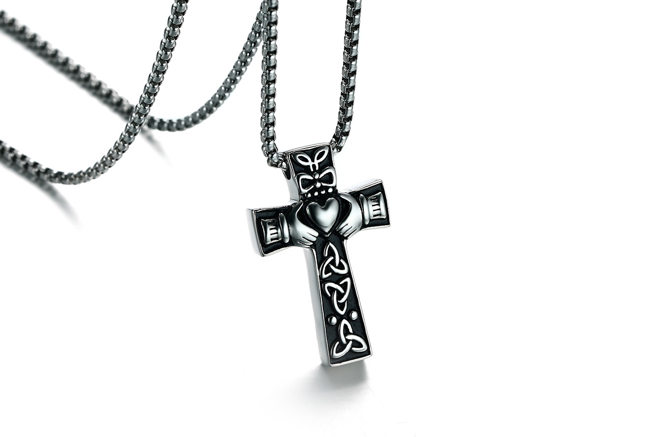 欧美风流行饰品 40mm不锈钢克拉达十字架吊坠 男士吊坠pn-849s