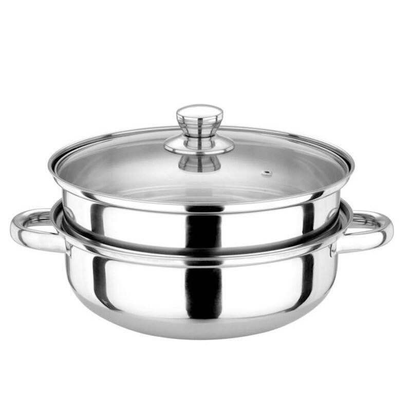 不锈钢加厚28cm双层蒸锅多功能锅火锅多层礼品锅多层汤蒸锅批发