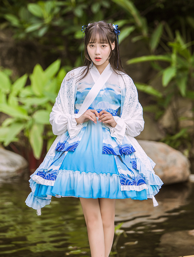 汉元素原创中国风复古交领洛丽塔裙lolita日常公主洋装连衣裙cos