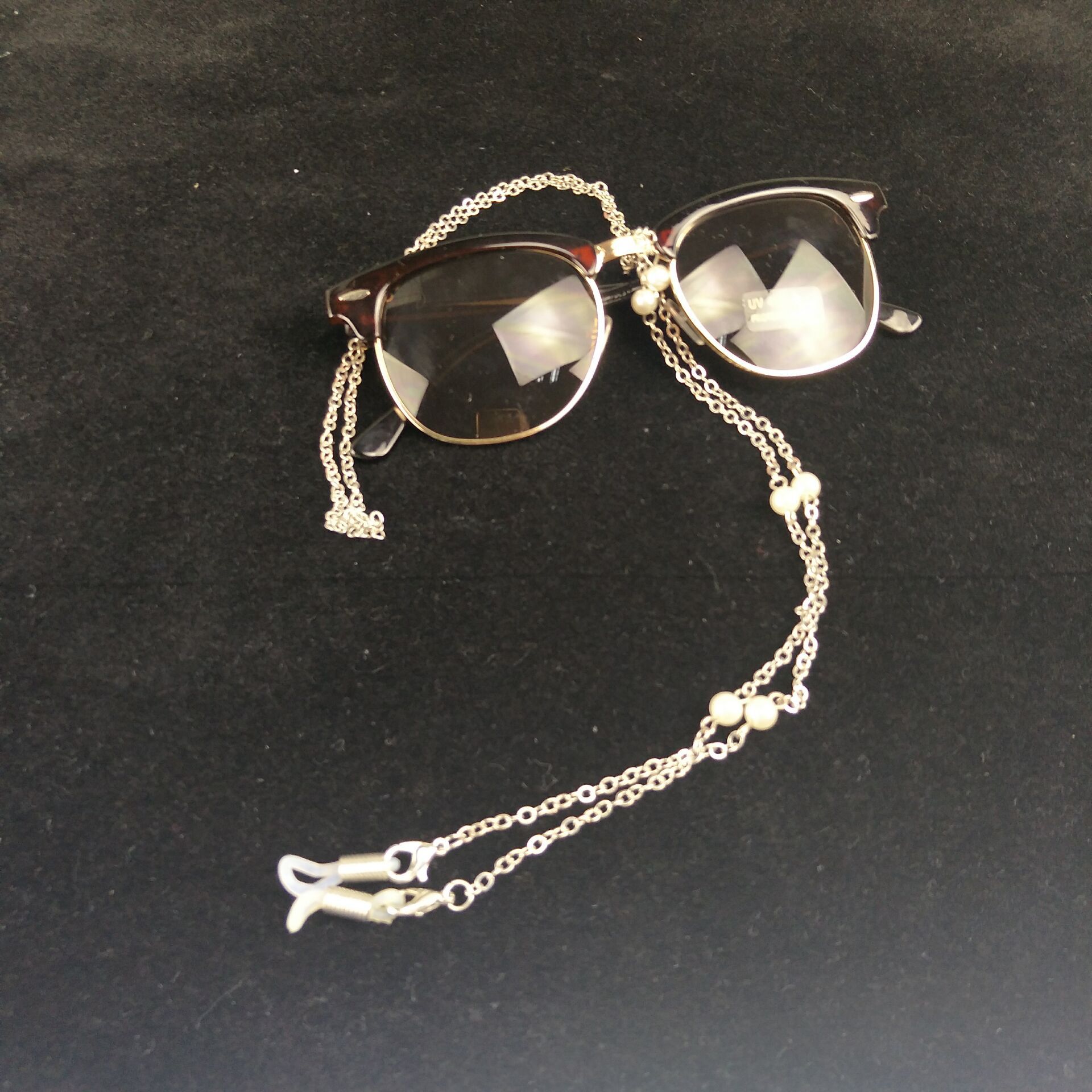 雪岳 珍珠眼镜链子铜包铁拉不断金属眼镜挂绳旅游太阳眼镜挂链