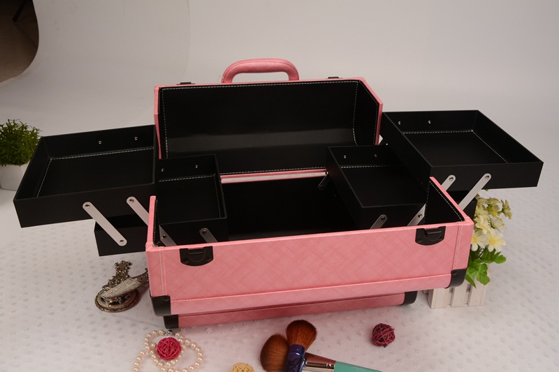 时尚专业化妆箱纹绣工具箱手提纹眉跟妆美容美甲彩妆箱小号多层