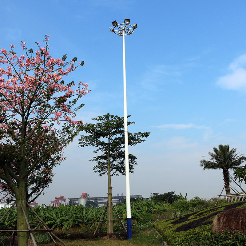 20米高杆灯杆球场广场公园 灯柱基础施工珠海 灯光点缀生活的美好