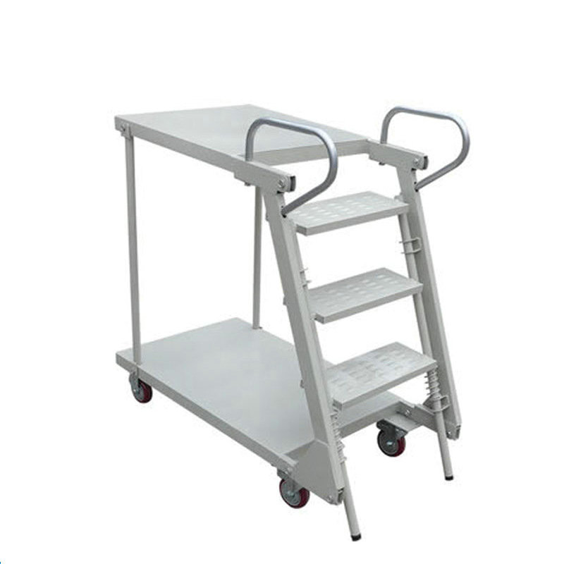 双层登高车 超市库房折叠移动平台物流台车