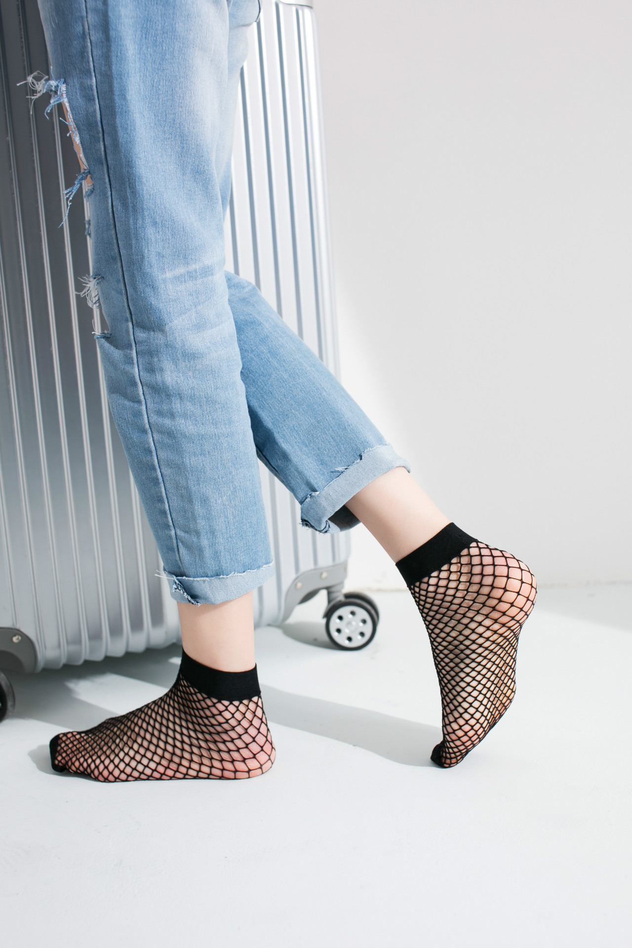 2017性感渔网袜短款批发 鱼网袜同款中筒薄款网格短丝袜女士袜子