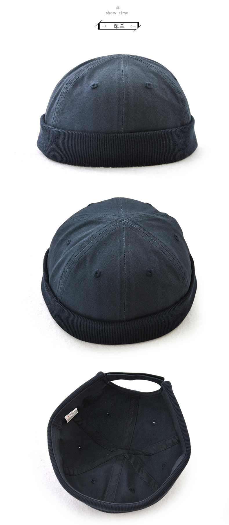 阳冠jamont新款纯色地主帽复古百搭瓜皮帽子青年中老年百搭西瓜帽