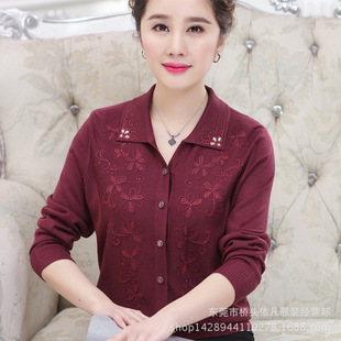 阿里巴巴地摊服装针织开衫毛衣批发 库存外贸尾货韩版中老年女装