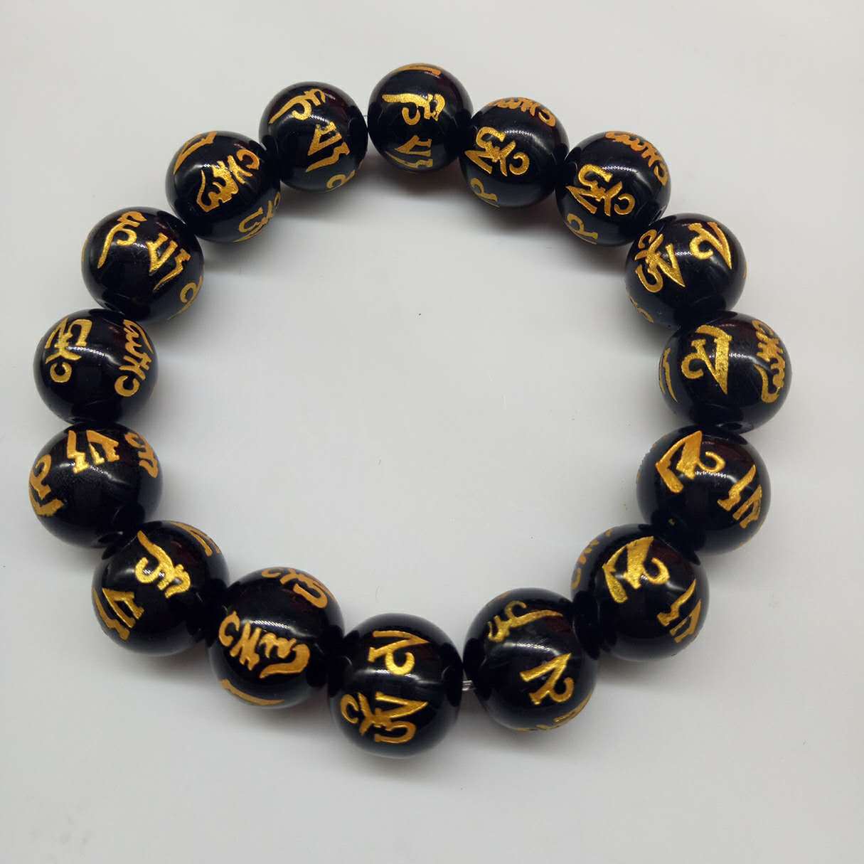 手链六字真言烫金佛珠手串 男女通用款 一件代发-阿里巴巴