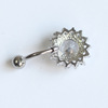 Foreign trade circular zircon Sun flower Navel Human puncture medical stainless steel Belly Ring