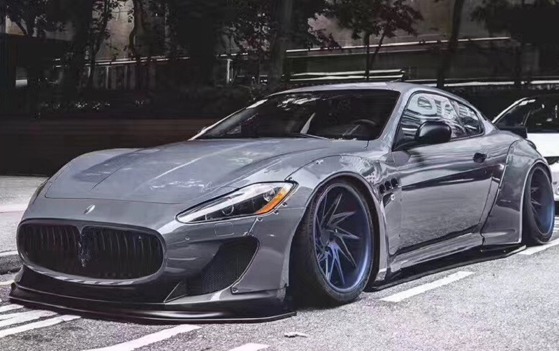 适用玛莎拉蒂gt gts改装lb宽体大包围套件前杠前唇后唇叶子板轮眉