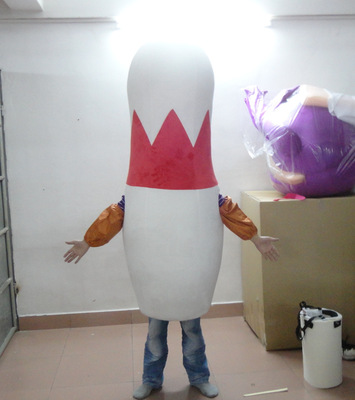 保龄球卡通人偶服装 定做表演行走道具人穿玩偶服cos头套人偶装