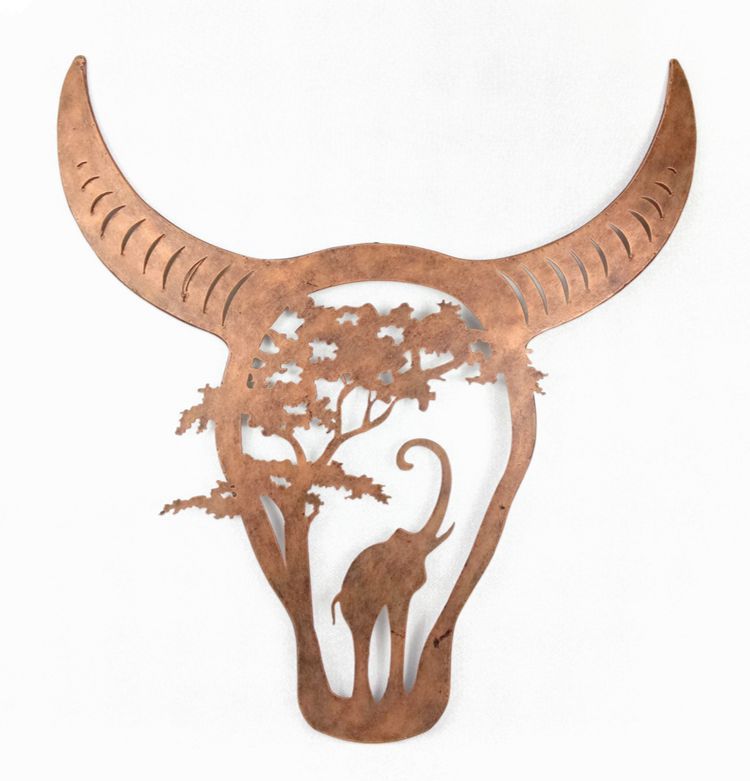 铁艺公牛挂饰 金属创意工艺品 家居墙壁挂饰 铁艺制品欧式挂件