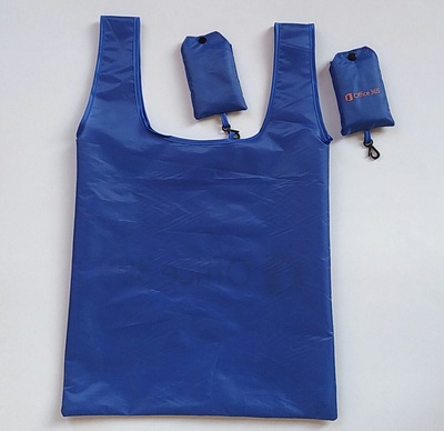 涤纶折叠袋 广告礼品涤纶背心袋 190t手机手提环保折叠购物袋定做