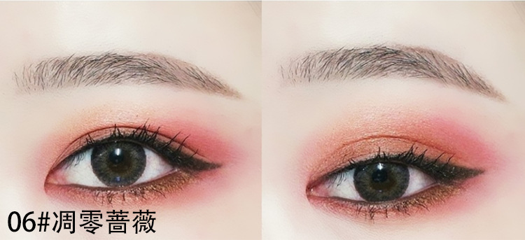 跨境专供新品kkxx三色眼影桃花妆烟熏妆大地色暖色系珠哑光眼影盘