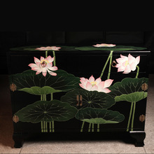 扬州漆器厂厂家生产供应漆花牌清塘荷花柜，可定做