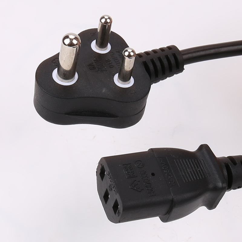 南非电源线供应批发 专业生产带品字尾笔记本南非电源线