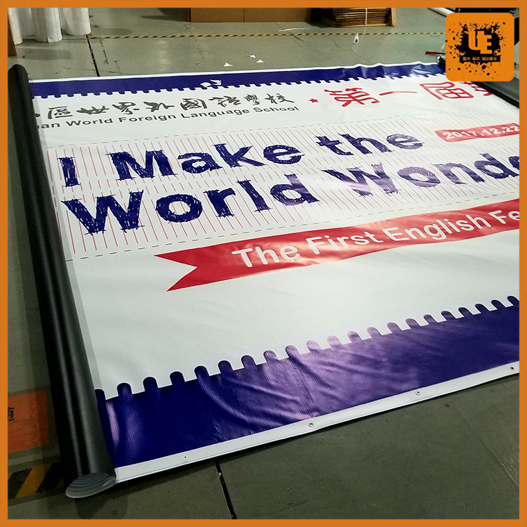 550户外遮光布喷绘 桁架舞台 搭建及安装 黑底550高强丝喷布喷绘