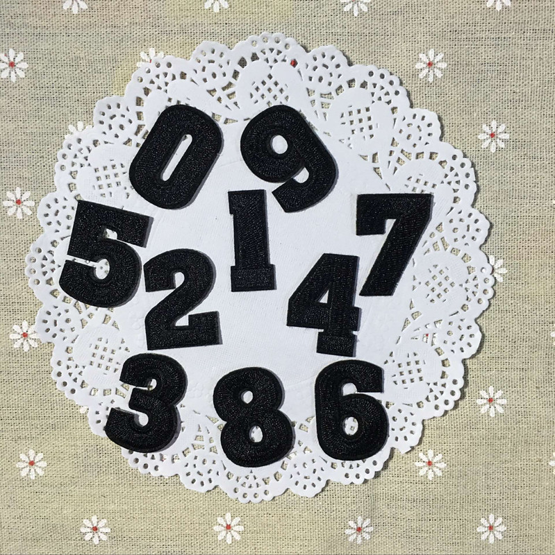 衣服补丁装饰满绣阿拉伯数字09儿童编号补丁装饰diy辅料
