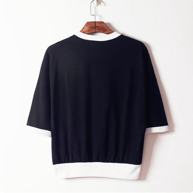 潮牌男装|2017春夏五分袖全棉男式t恤 欧美高街嘻哈宽松中袖男t恤