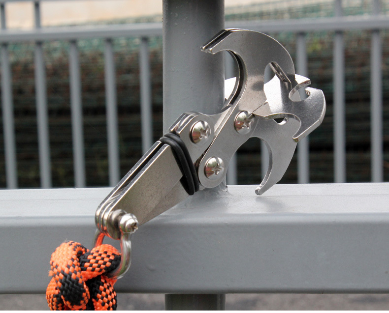 户外攀岩登山多功能登山钩强吸铁重力不锈钢飞虎爪抓钩迷你型