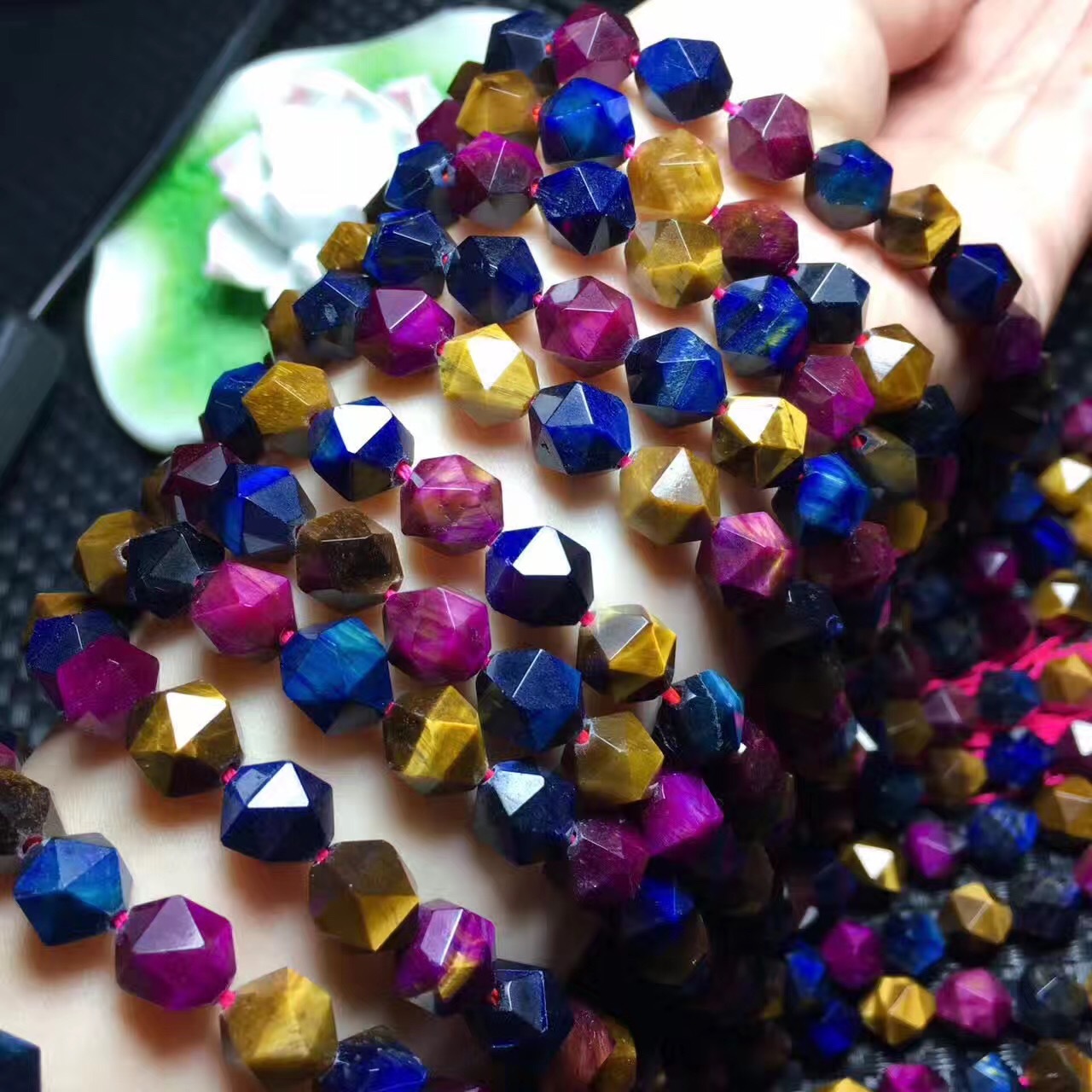 蓝虎眼石_天然彩钻石切面长链批发 三色蓝虎眼石 厂家批发 - 阿里巴巴