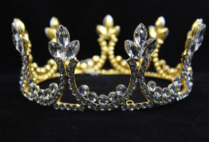 欧美新款新娘饰品 儿铜皇冠 时尚百搭圆形影楼百搭发饰