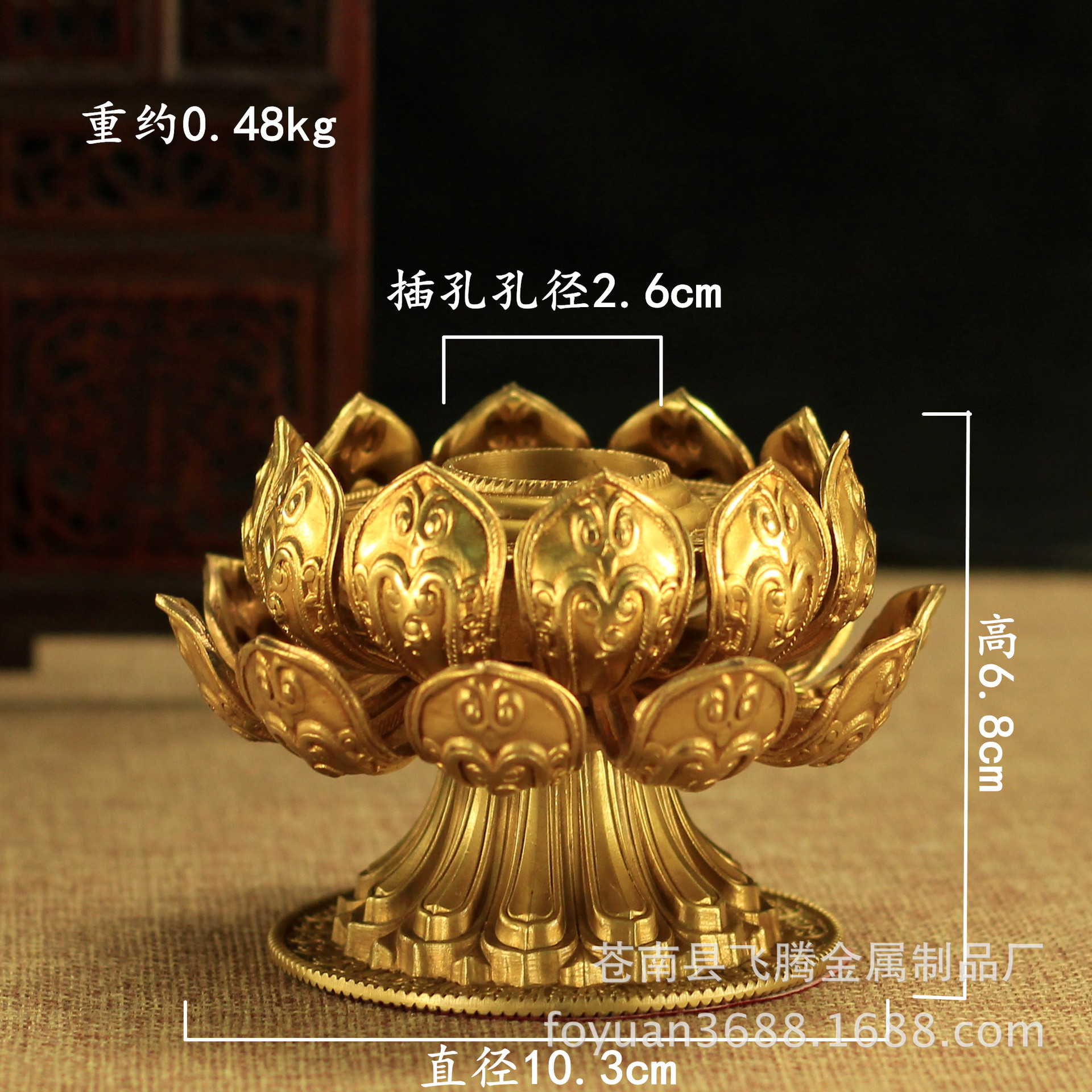 八吉祥莲花底座事用品纯铜手摇转经轮转经筒双层莲座105cm