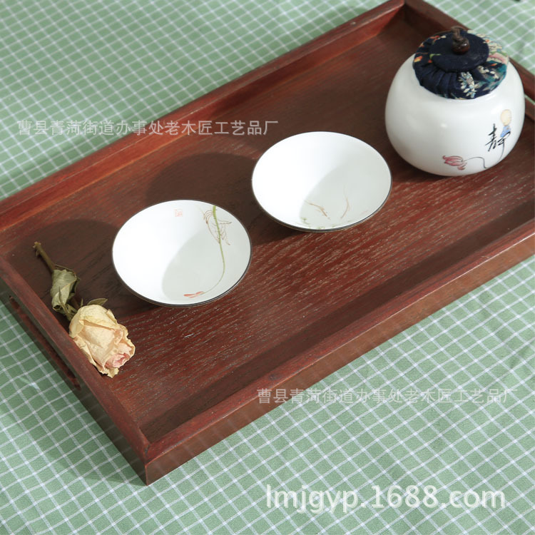 Tray Kung Fu Tea Tray Tea Set Wood Pallet Household Rectangular Painted Wooden Tea Tray Tea Room Brick Tea Tray