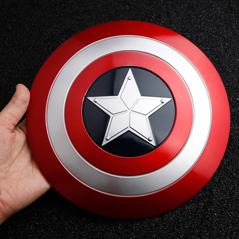 美国队长盾牌复仇者金属大盾牌20cm蜘蛛侠cos道具表演儿童玩具