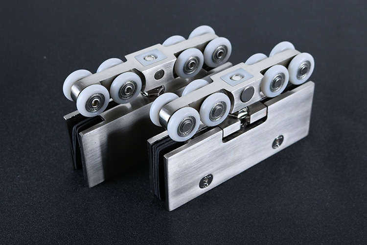 加厚玻璃门移门滑轮不锈钢吊轮轨道玻璃推拉门滑轮吊门玻璃吊门轮