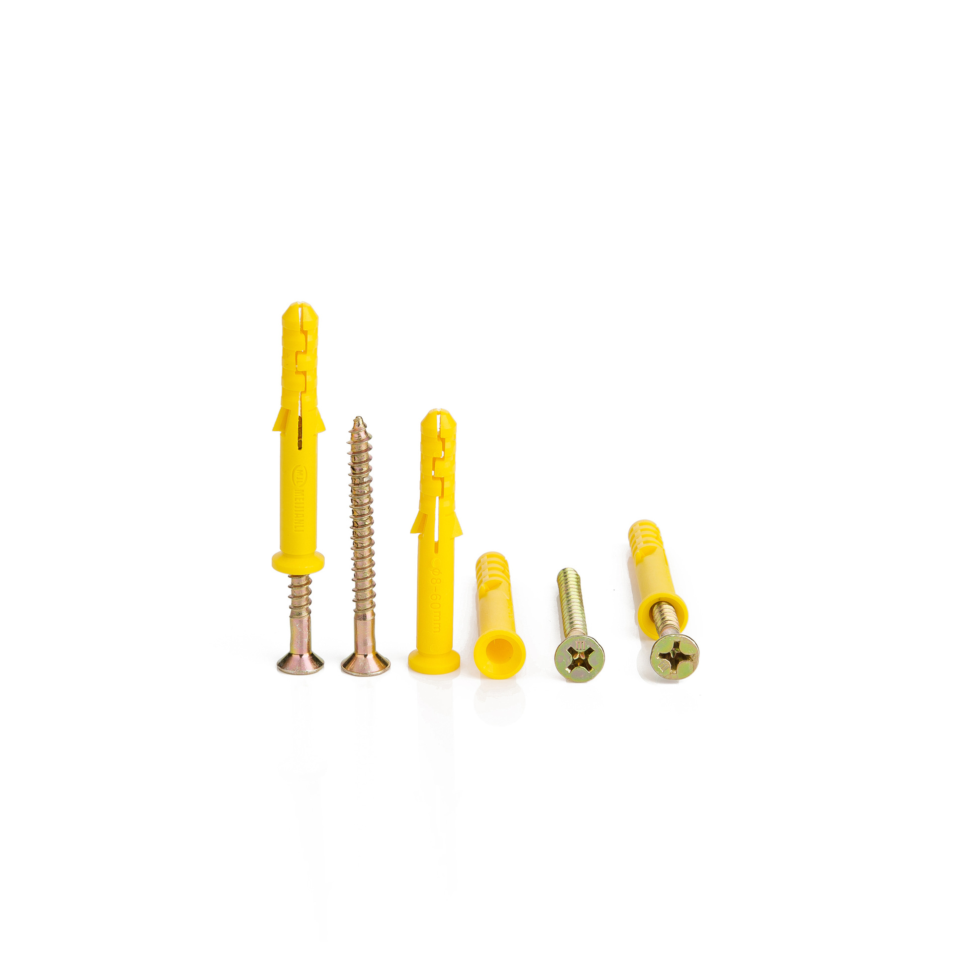 铁镀锌小黄鱼塑料膨胀螺丝 m6|m8|m10 黄色膨胀钉 塑料膨胀螺栓