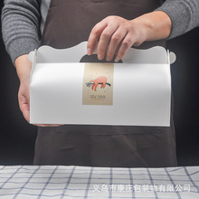 烘焙包装 韩国烘焙情人节白色蛋糕卷月饼手提包装盒 特价