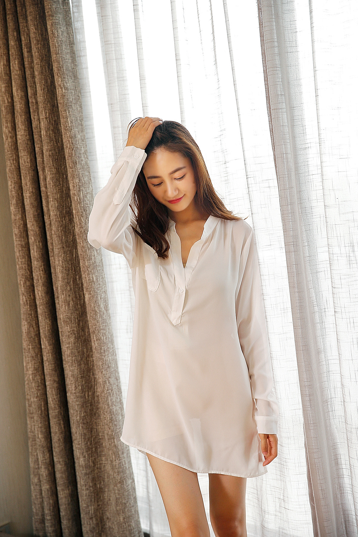 性感睡衣女雪纺诱惑情趣内衣白色长袖衬衫睡裙春夏季新款特价