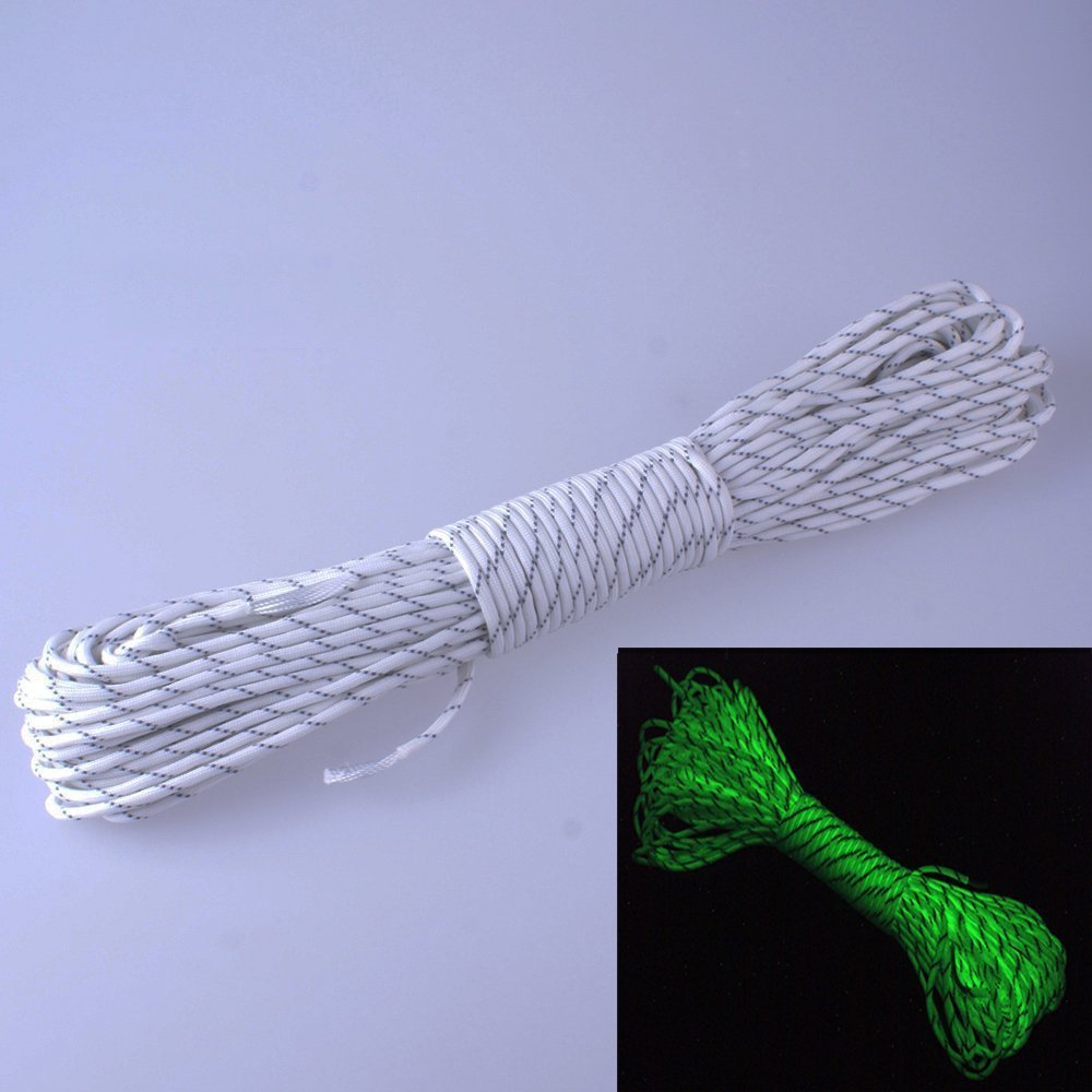 厂家直供 550磅夜光 反光九芯伞绳 发光帐篷绳 荧光手链编织绳
