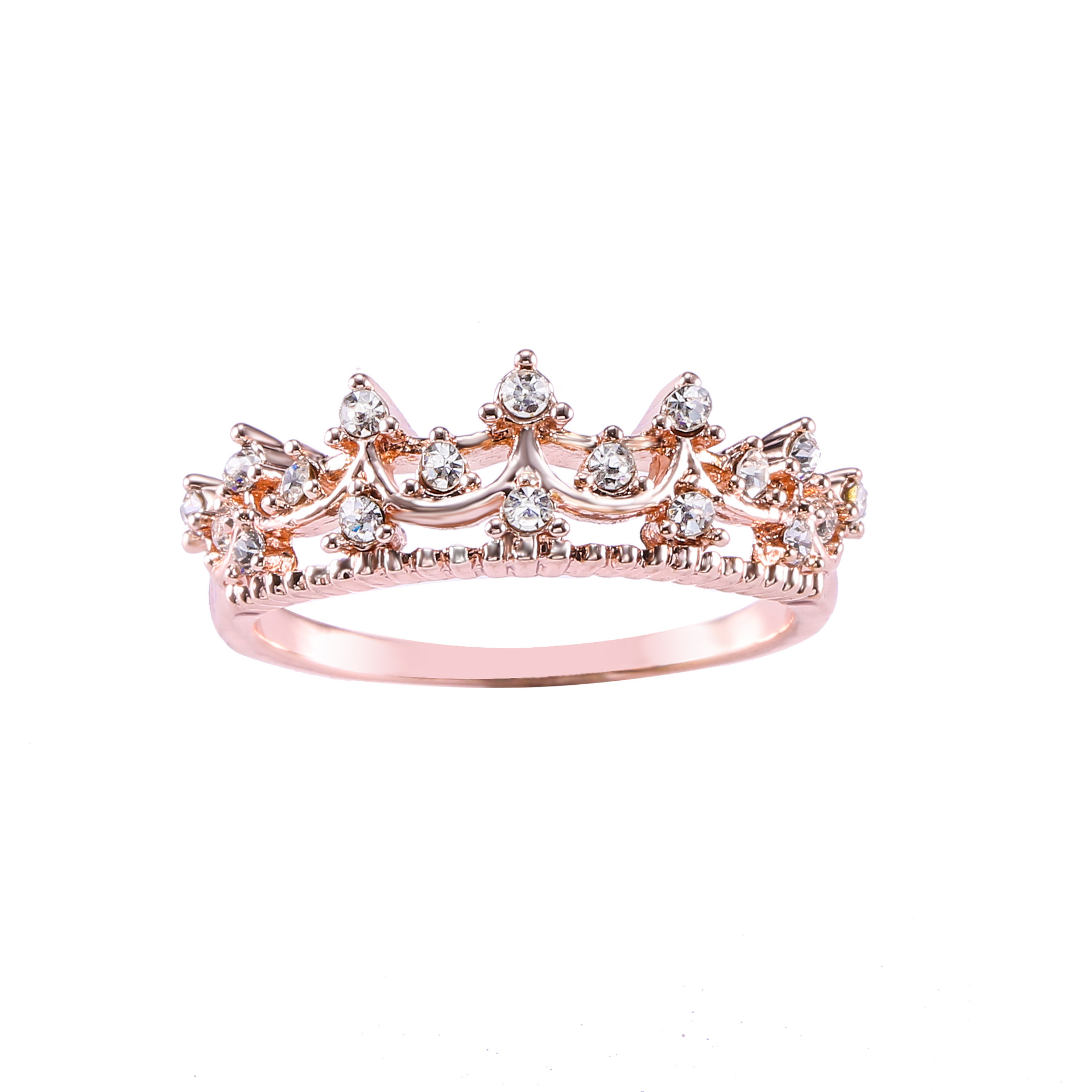 欧美时尚女王气质戒指 镂空闪钻雕花皇冠食指戒指女 时尚戒指批发