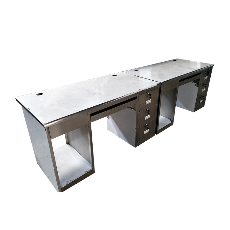 工作台桌不锈钢抽屉办公桌 简约现代不锈钢办公桌电脑桌-阿里巴巴