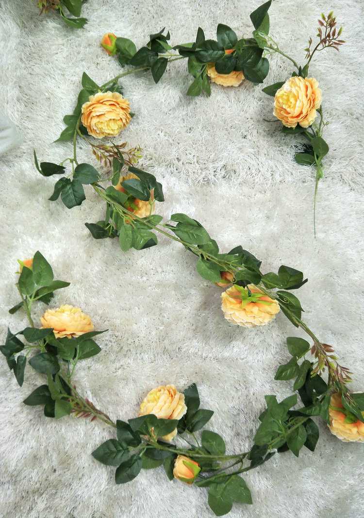 假花装饰花藤 仿真牡丹藤条假花绢花装饰花条仿真花藤条批发