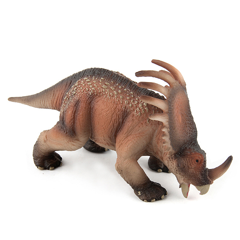 外贸英文详情恐龙模型玩具戟龙刺盾角龙实心塑胶摆件