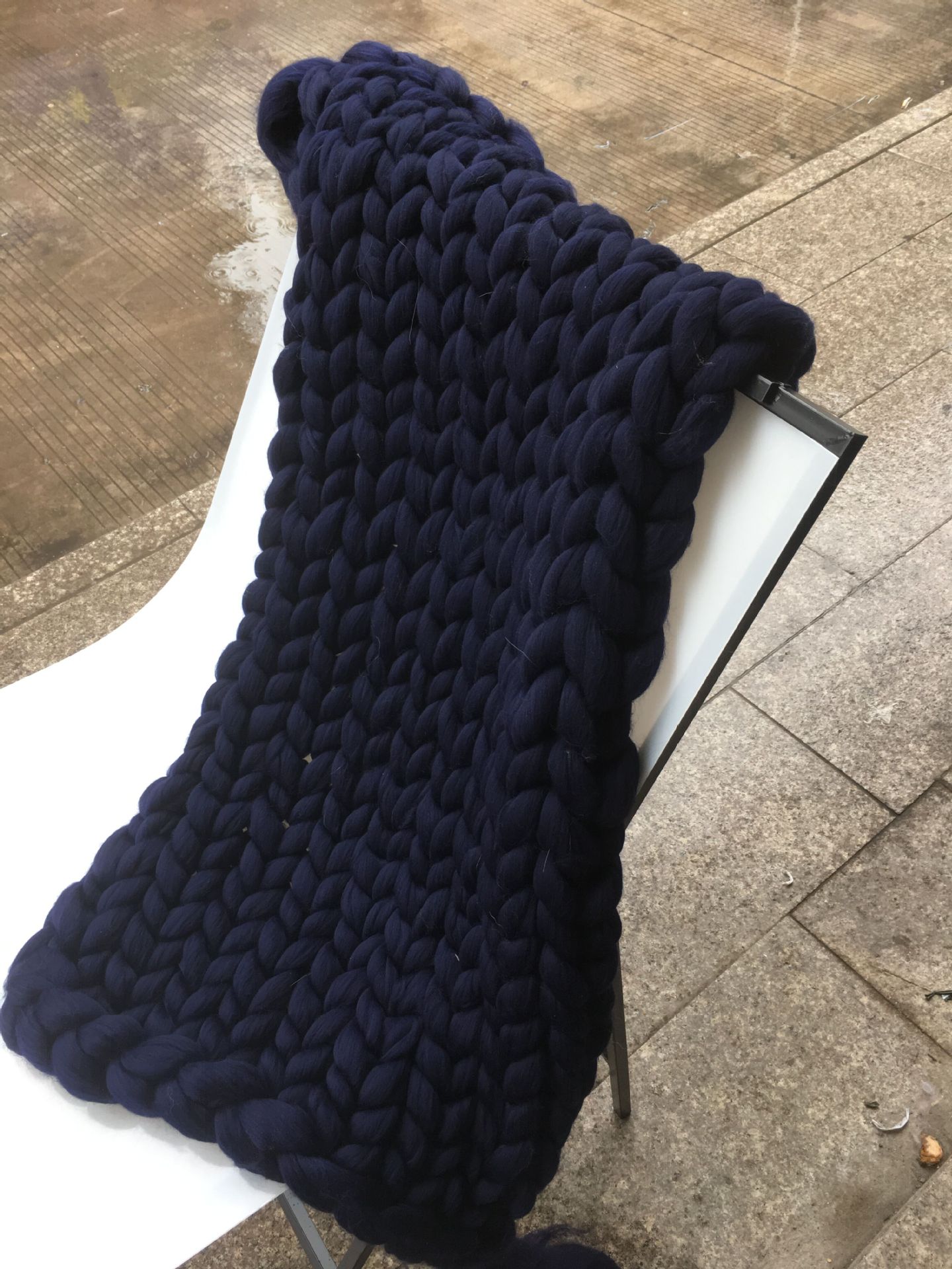 跨境新款粗毛线毯子手工编织超粗毛线毯子手臂粗线毯沙发盖毯