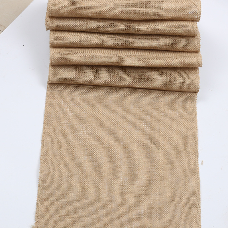 麻布桌旗桌布 欧式原麻本色桌布椅背 圣诞节日派对婚庆餐桌装饰-阿里