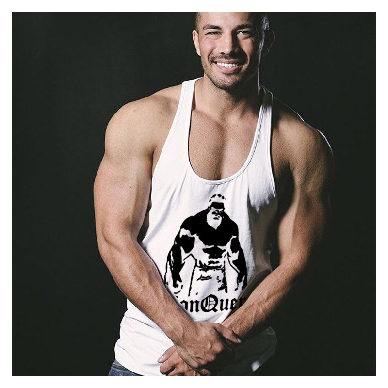 速卖通欧美外贸健身兄弟健美运动背心宽松纯棉透气肌肉男一件代发