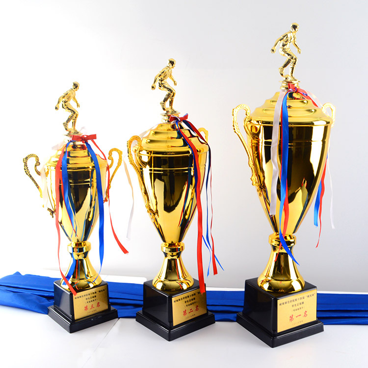 佛山学生足球赛冠亚季军杯金靴奖 乒乓球体育奖杯定制厂家直销