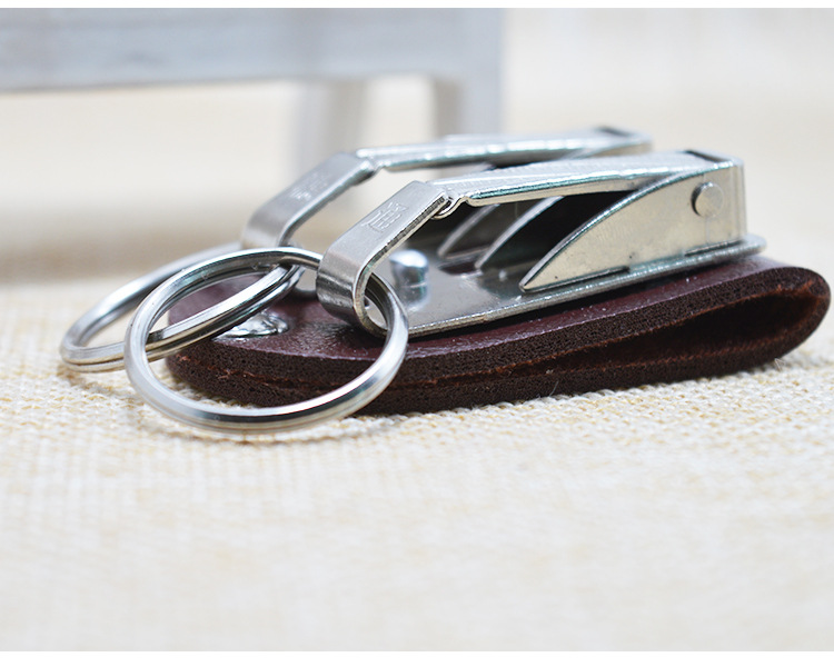 老式经典皮带扣 裤带扣 真皮双环钥匙扣批发 穗通精品钥匙扣