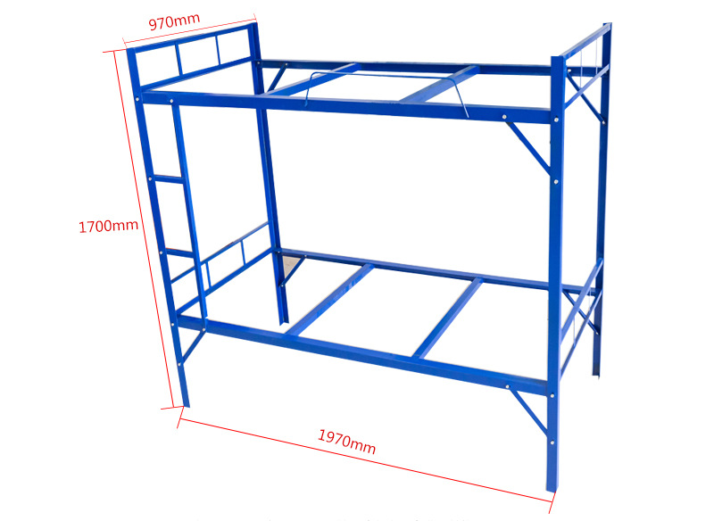 供应批发上下铺双层铁床员工宿舍铁架床5x5二横全厚角