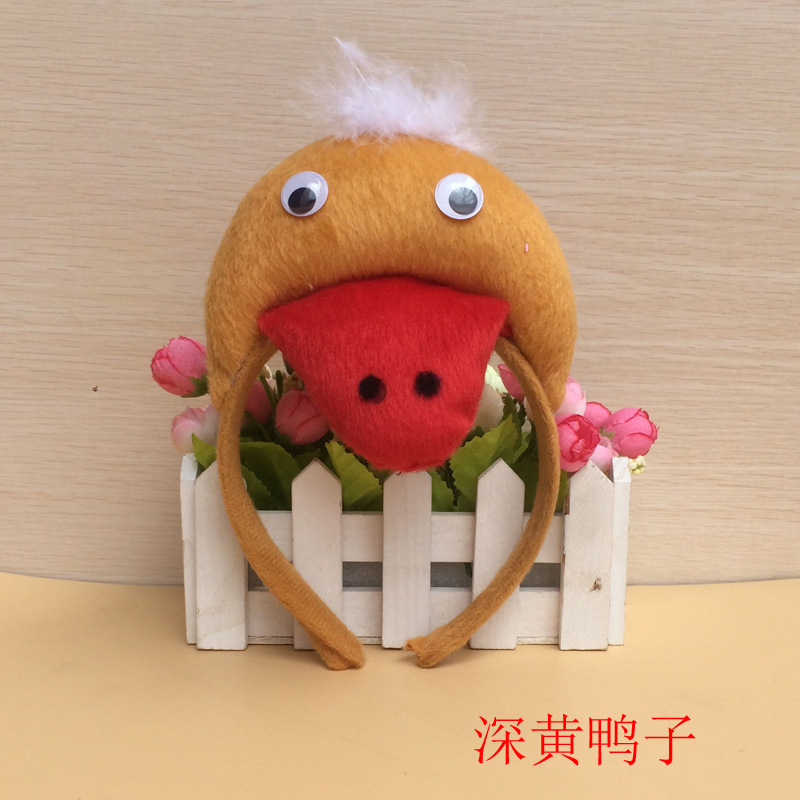 立体小黄鸡发卡发箍头饰饰品毛绒黄色小鸡发夹儿童卖萌卖萌鸡发夹