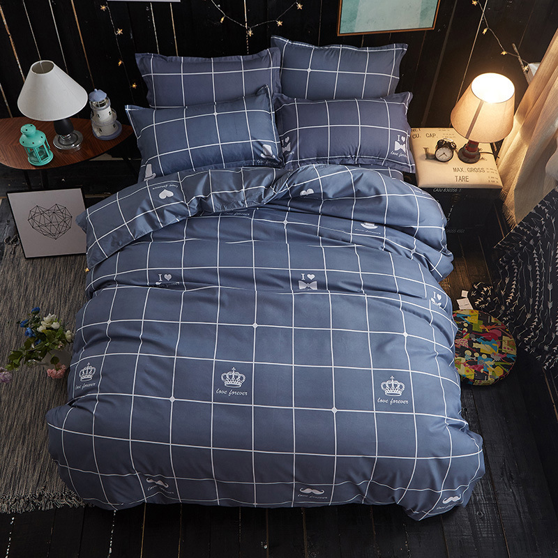 Brushed Aloe Cotton Four-Piece Bedding Set Student Dormitory Sheets 4-Piece Set Skin-Friendly Soft Factory Direct Supply