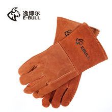 EBULL 牛皮耐磨工业500度耐高温隔热焊工手套 焊接加长劳保手套