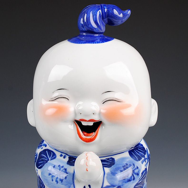 陶瓷器娃娃景德镇家居客厅摆设卡通摆件工艺品结婚乔迁生日礼物